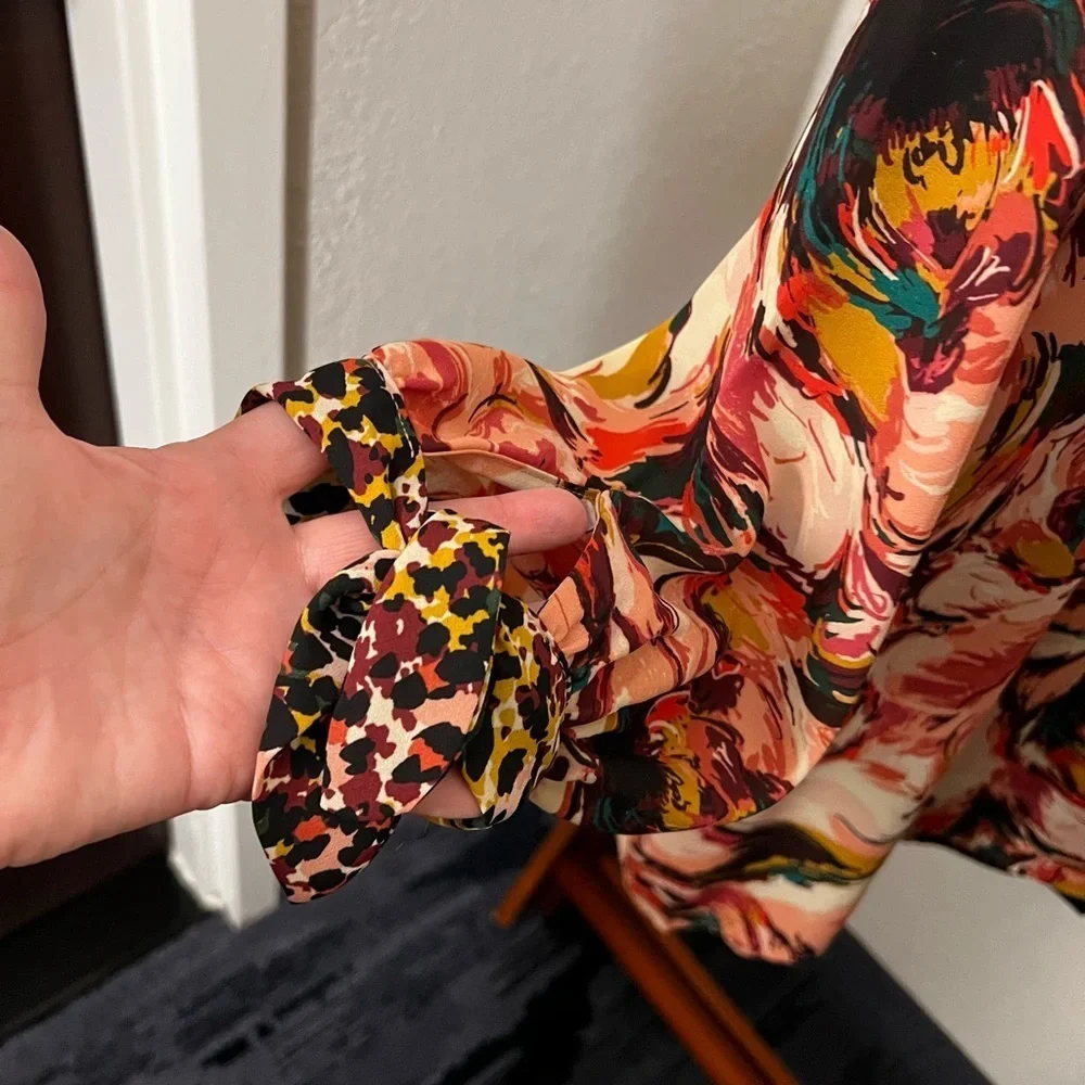 NWOT Anthropologie Fig & Flower Top Blouse Woman Plus 3X Floral/Animal Print - Picture 7 of 9